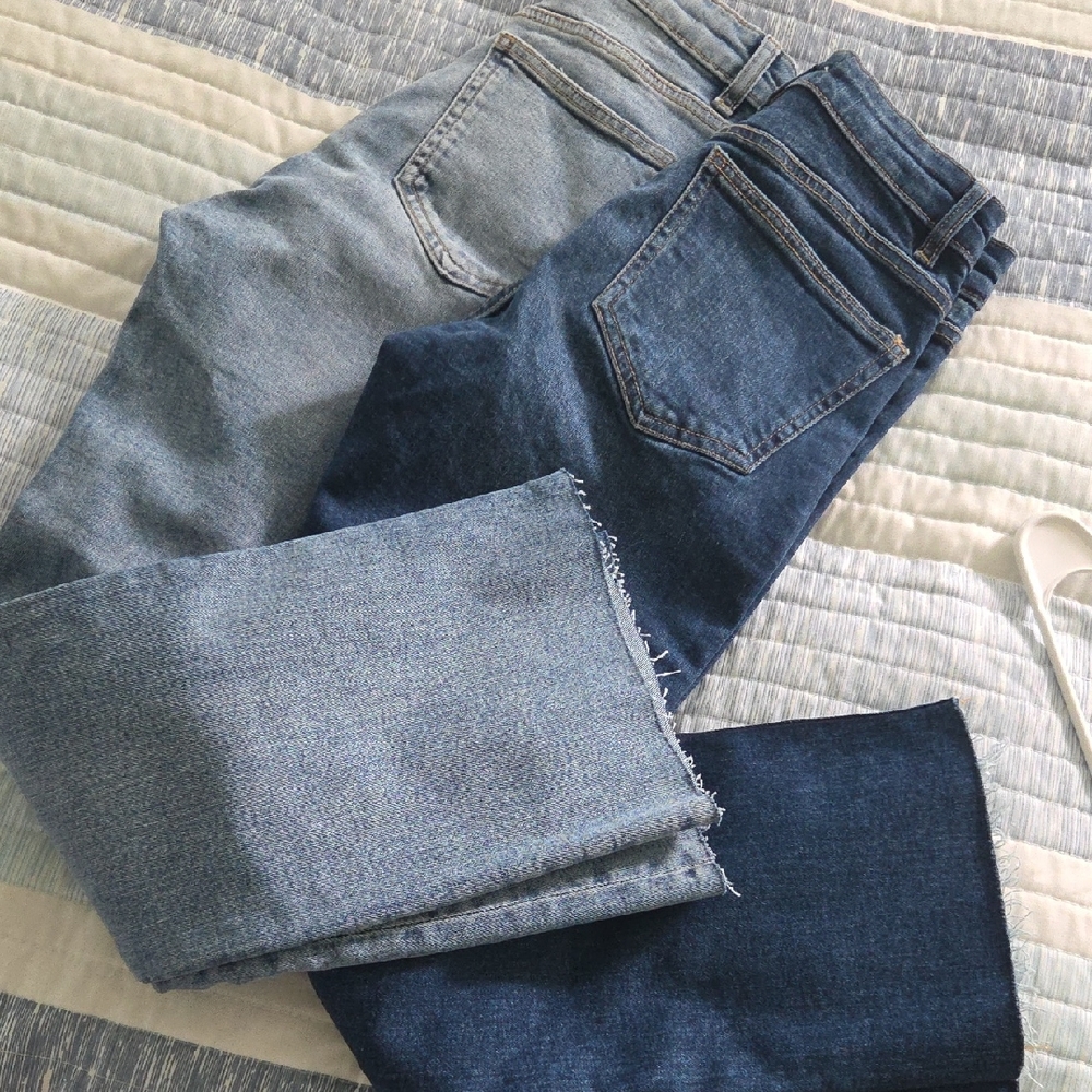 Zara Blue and Gray Straight Leg Jeans Set Of Two